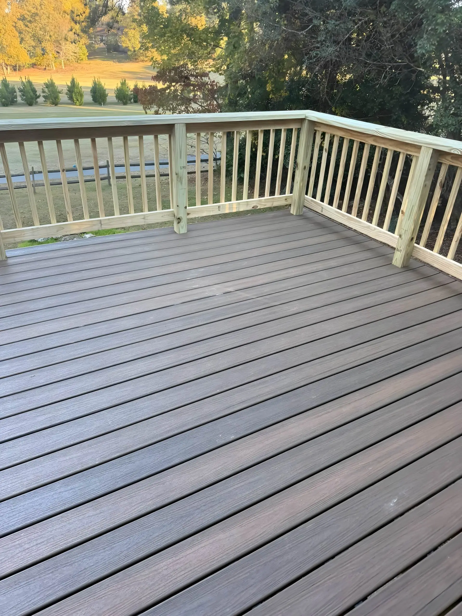 Composite deck floor beside a golf course in west Georgia